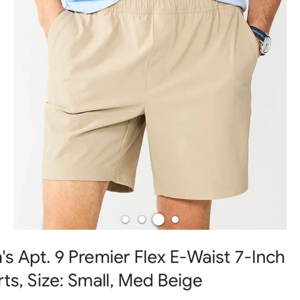 apt 9 mens large stretch waste tan shorts